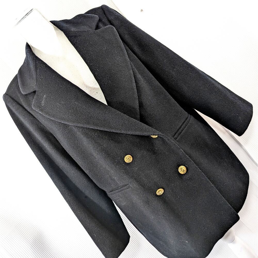 J.G. HOOK! RICHEST BLACK FINE WOOL BLEND PEACOAT STYLED JACKET, COAT! SZ 12